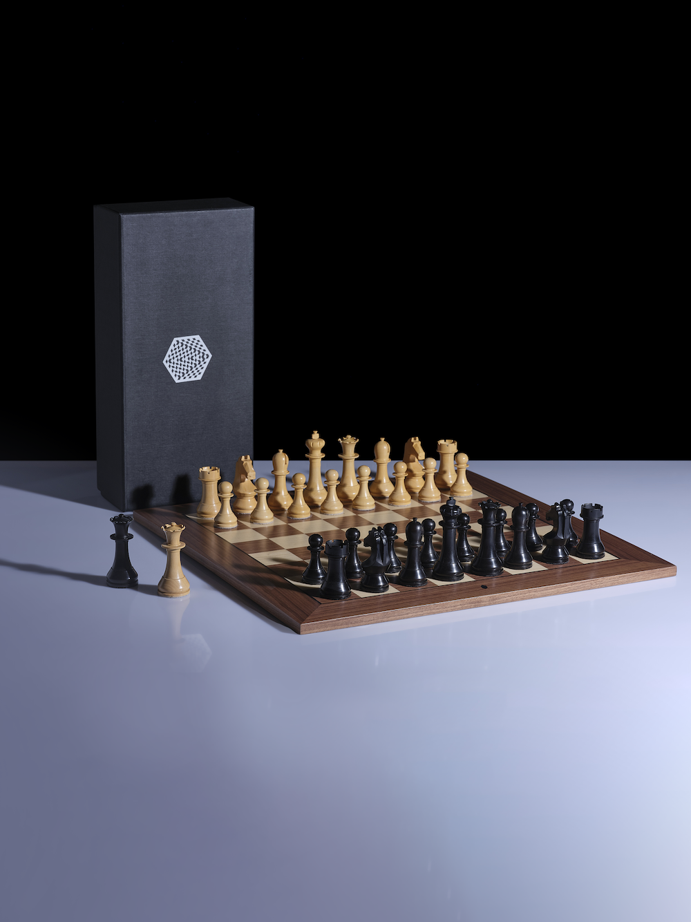 Football Chess Set – Handpainted Pieces & Walnut Root Board 19 in