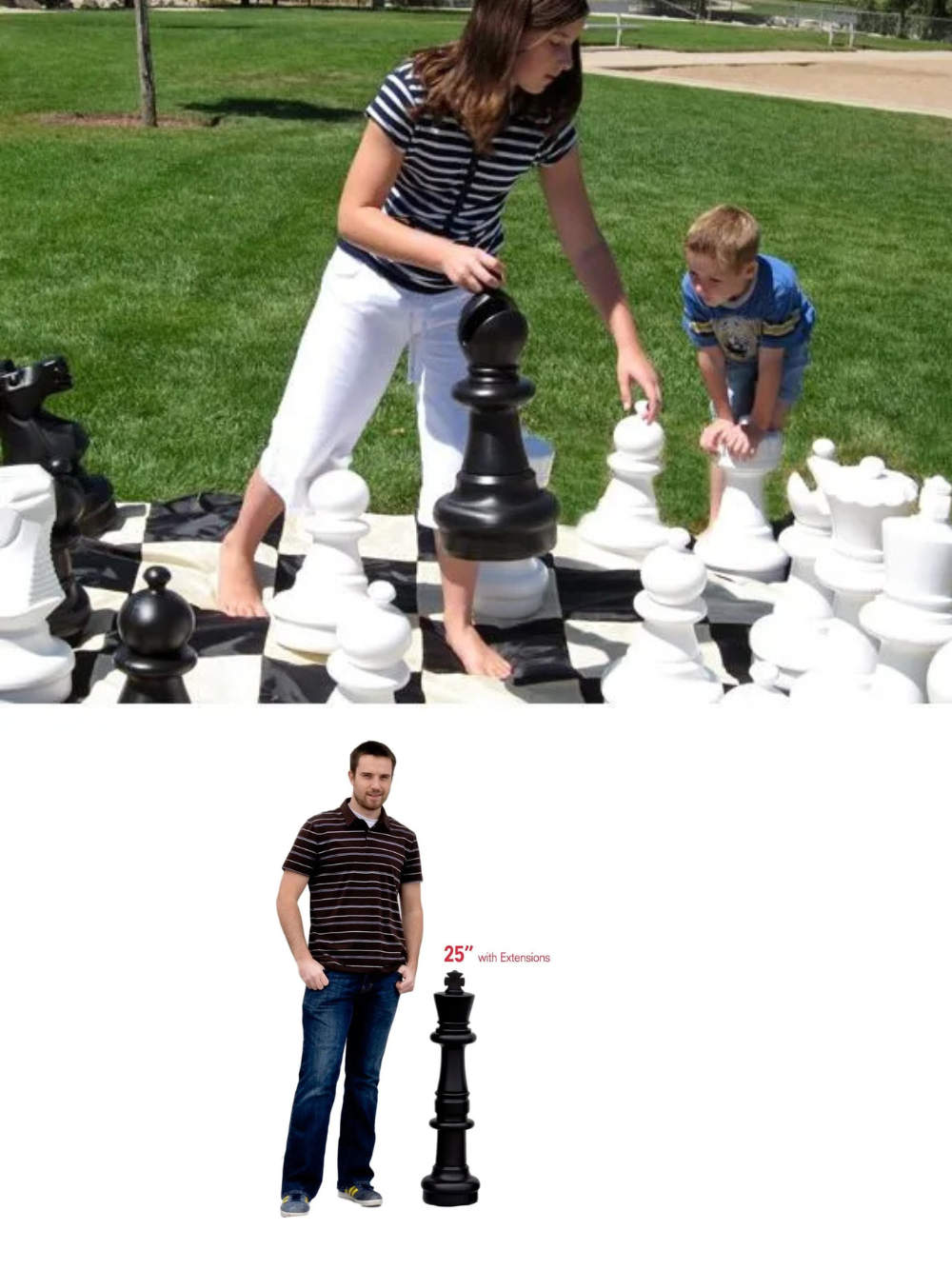 25″ Giant Outdoor Chess Set with Board