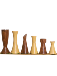 3.4" Minimalist Tower Series Weighted Chess Set - Golden Rosewood Pieces, Board & Box