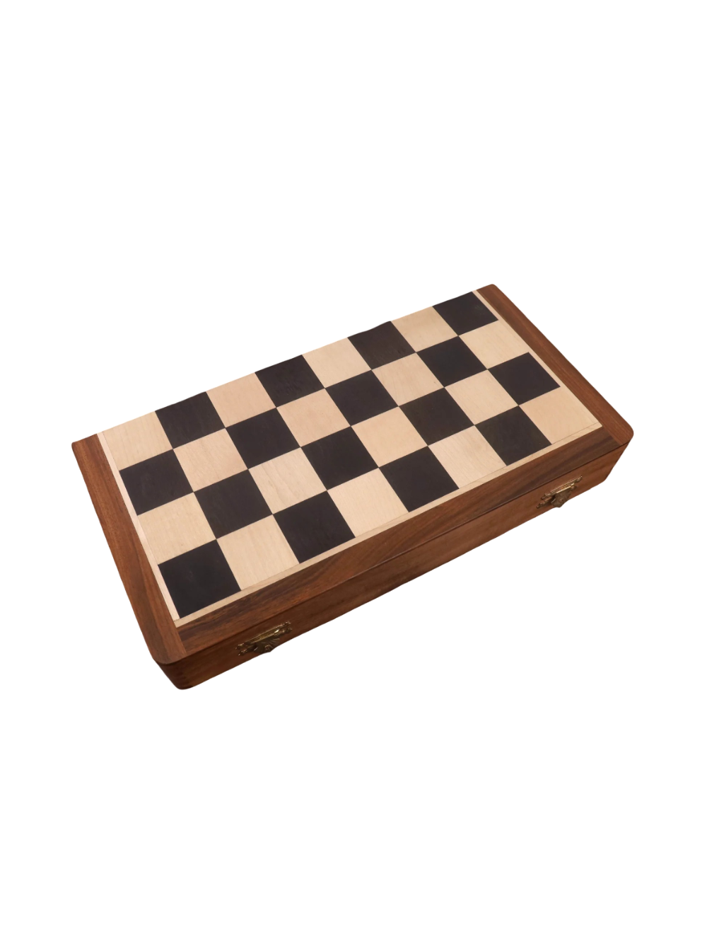 16" Premier Series Magnetic Travel Chess Set- Ebony & Maple Wood Board with Ebonised Boxwood Pieces