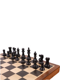 16" Premier Series Magnetic Travel Chess Set- Ebony & Maple Wood Board with Ebonised Boxwood Pieces