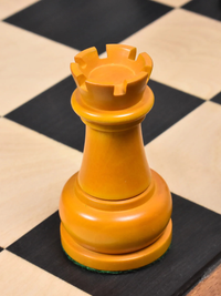 1960's Soviet Championship Tal Chess Set - Antiqued Boxwood Pieces with 21" Board & Box