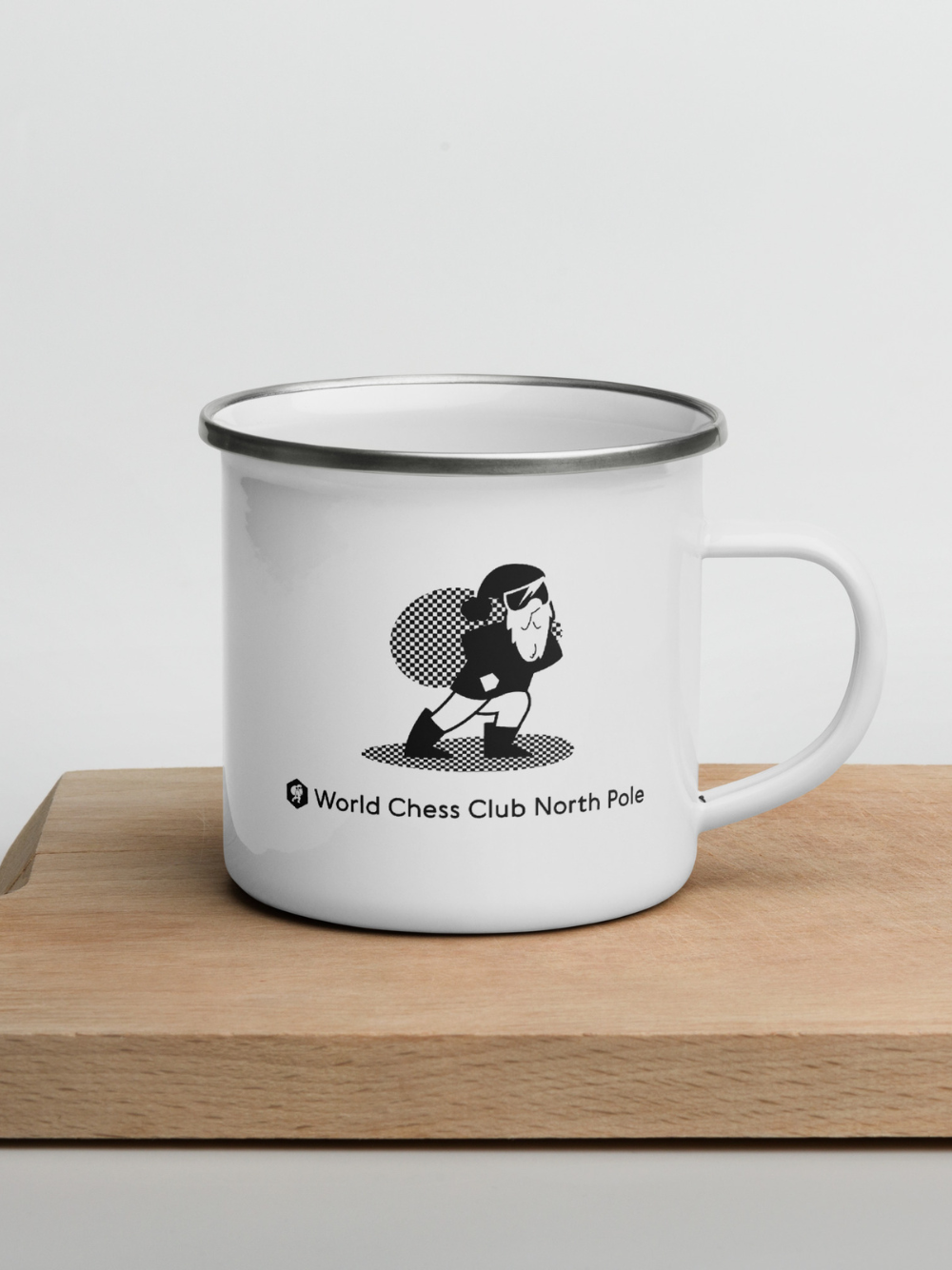 World Chess Christmas Enamel Mug