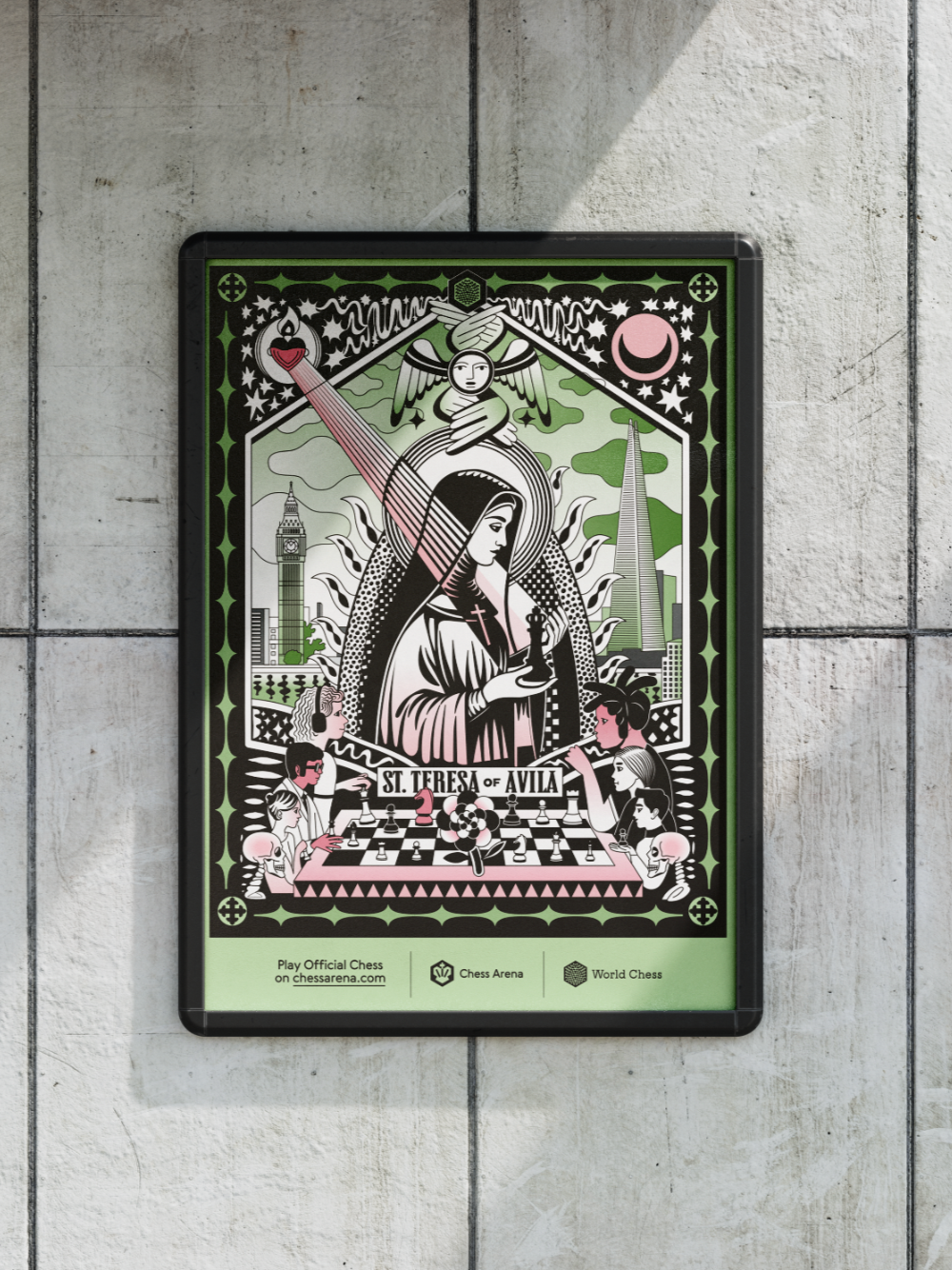 Patron Saint of Chess Box – St. Teresa First Edition Print and World Chess Studio Set