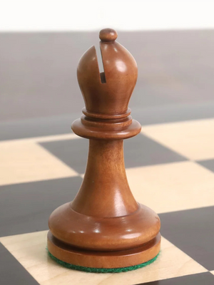 1900s' American Chess Company Reproduction Chess Set - Chess Pieces Only - Antiqued & Ebonised Boxwood - 3.9" King