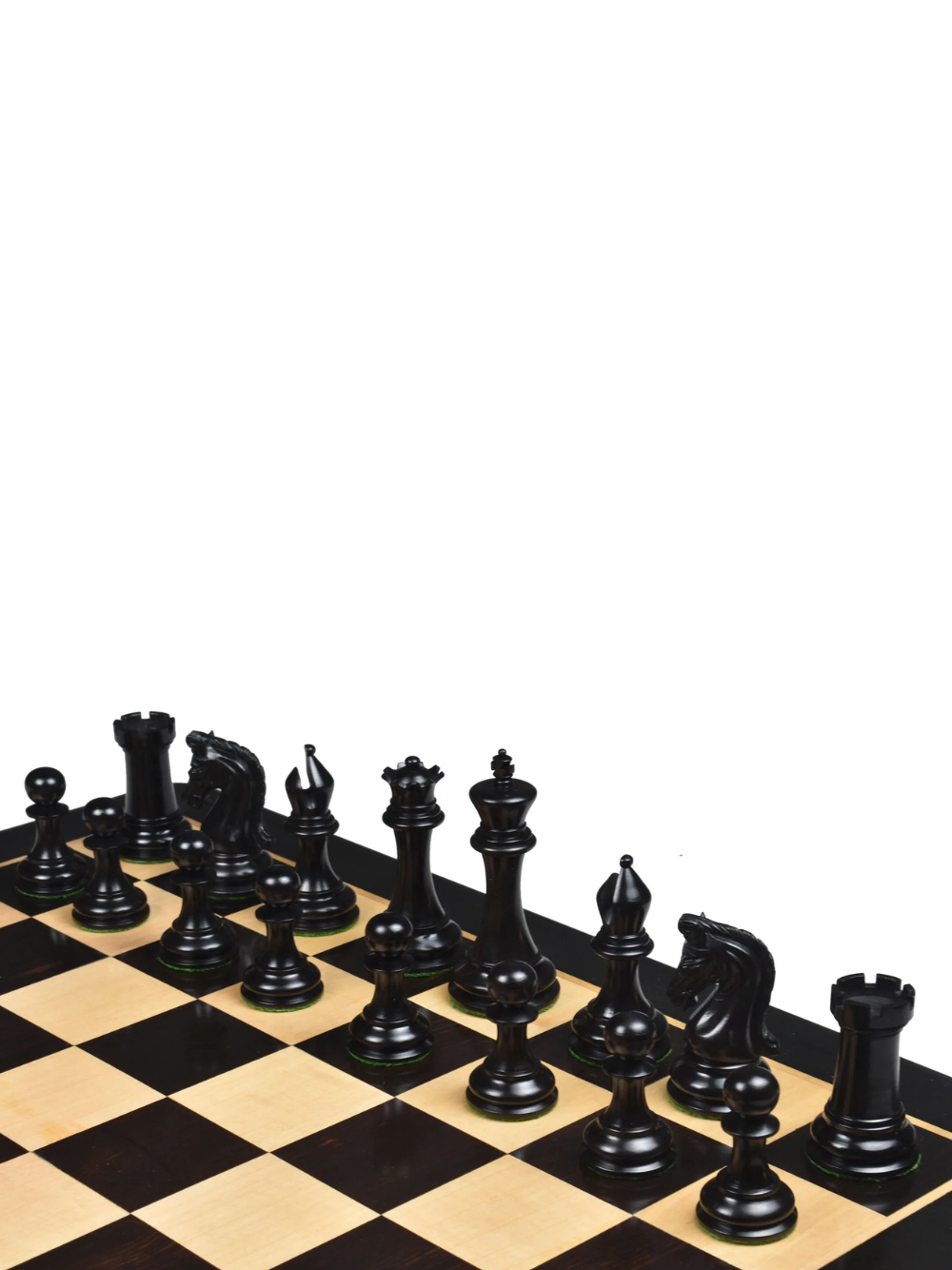 Repro 2016 Sinquefield Staunton Ebony Wood Chess Pieces - Triple Weight