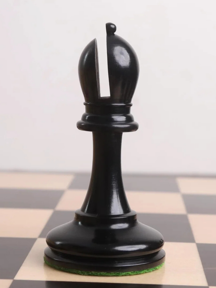 Piezas de ajedrez de lujo reproducidas del siglo XIX B and Co en madera de ébano y boj - Rey de 4.2"