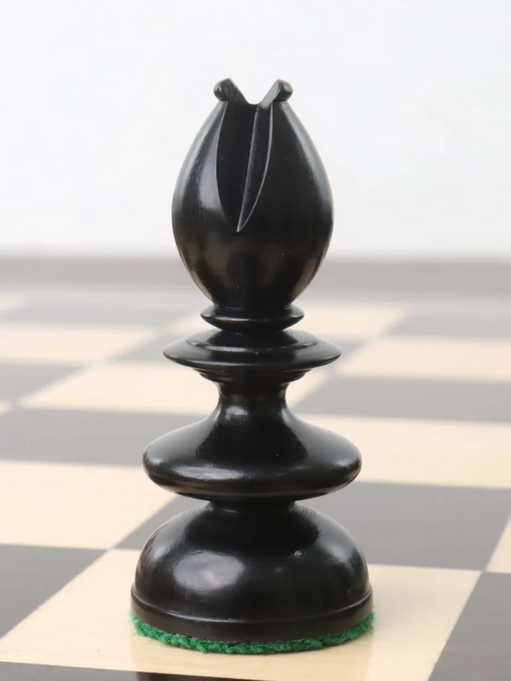 3.3" St. John Pre-Staunton Ebony Wood &amp; Antique Calvert Chess Pieces
