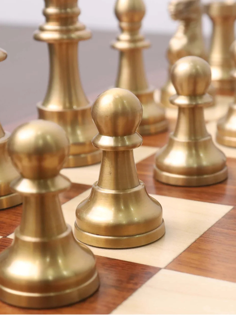 3.2" Pro Staunton Antiqued Copper Brass Metal Luxury Chess Pieces - 3.2" King