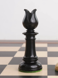Pièces d'échecs droites pré-Staunton Edinburgh Northern 4" en bois d'ébène