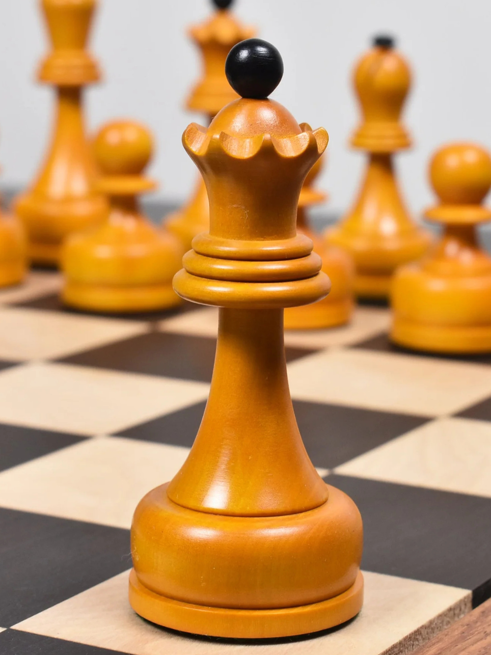 1960's Soviet Championship Tal Chess Pieces Antiqued Boxwood- 4" King