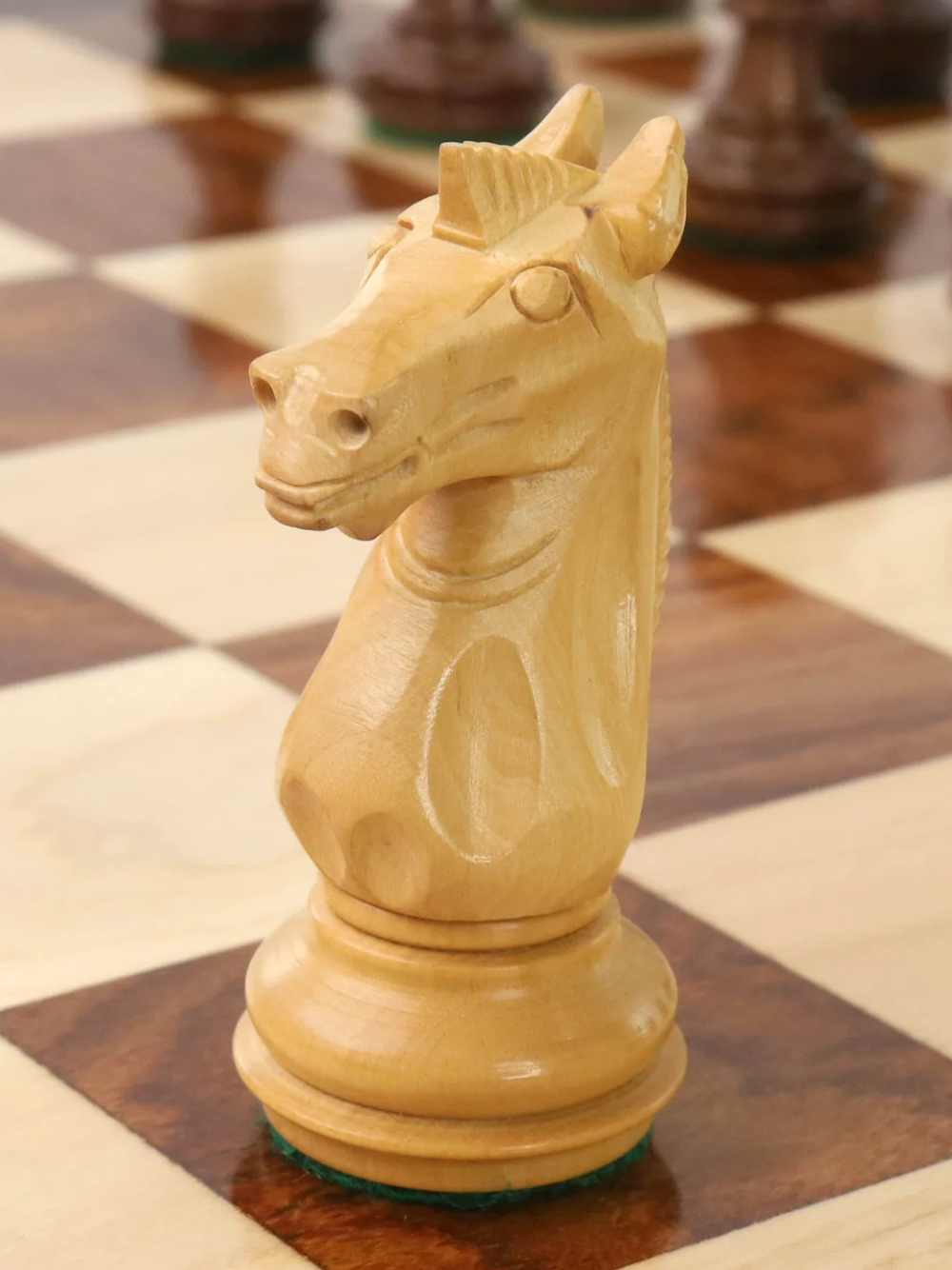 3.4" Meghdoot Series Staunton Chess Pieces - Weighted Golden Rosewood