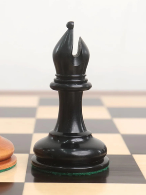 Jeu d'échecs Staunton type Cooke de 1849 - Pièces en bois d'ébène et buis vieilli, avec échiquier et coffret