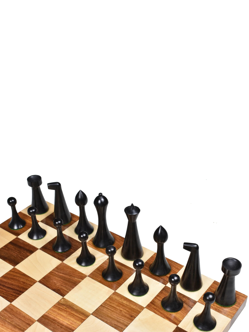 Hermann Ohme Chess Set - 3.6" Ebonised Boxwood Pieces with Golden Rosewood Board and Box