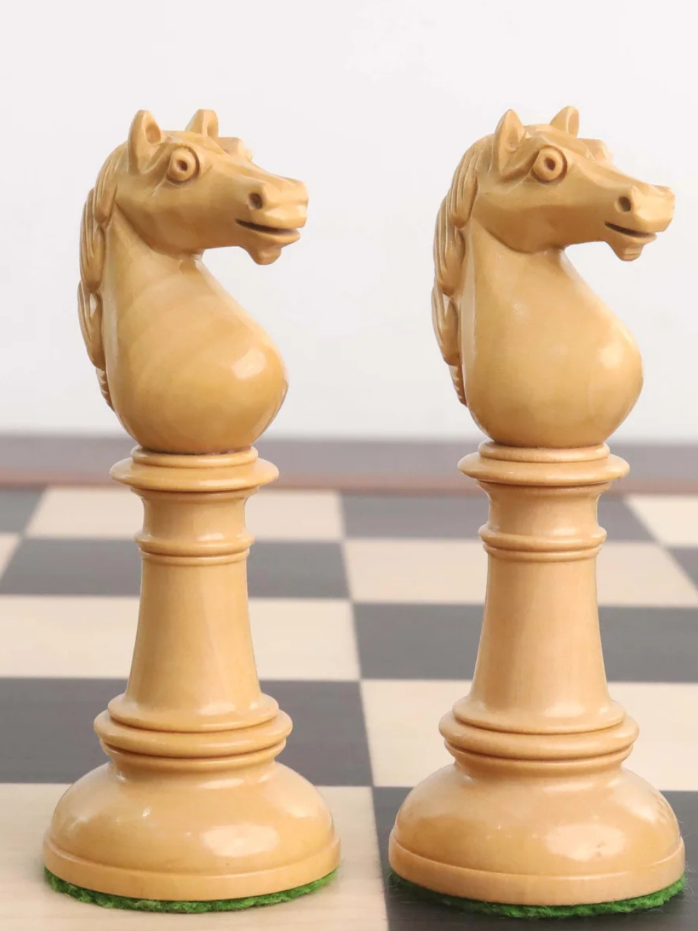 Pièces d'échecs droites pré-Staunton Edinburgh Northern 4" en bois d'ébène