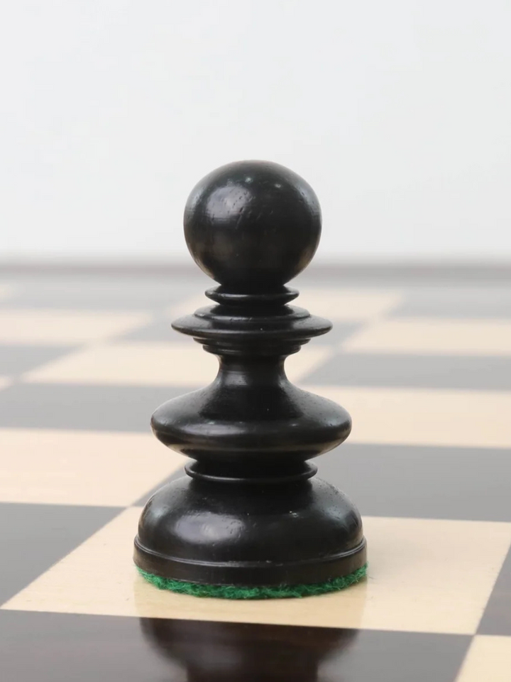 3.3" St. John Pre-Staunton Ebony Wood &amp; Antique Calvert Chess Pieces