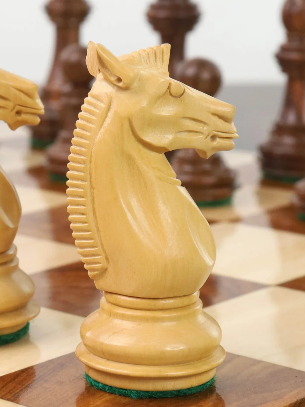 3.4" Meghdoot Series Staunton Chess Pieces - Weighted Golden Rosewood
