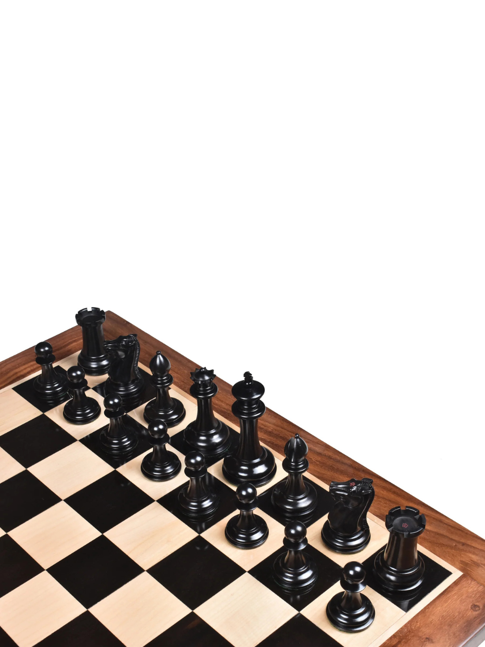 1849-50 Leuchars Cook Staunton Chess Pieces Ebony Wood & Antiqued Boxwood - 4.5"