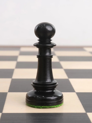 4" Edinburgh Northern Upright Pre-Staunton Chess Pieces Only Set - Ebony Wood