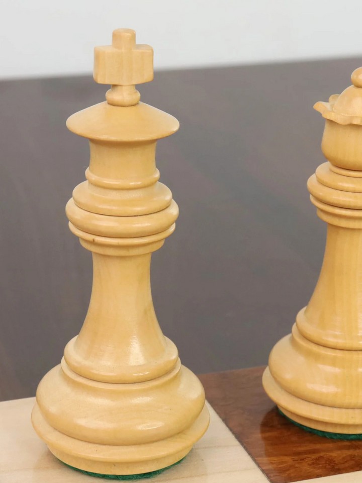 Serie Meghdoot Pezzi di Scacchi Staunton 3,4" in Palissandro Dorato