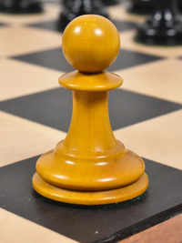1852-55 Harrwitz Staunton Chess Pieces Antiqued Boxwood and Ebony - 3.5" King