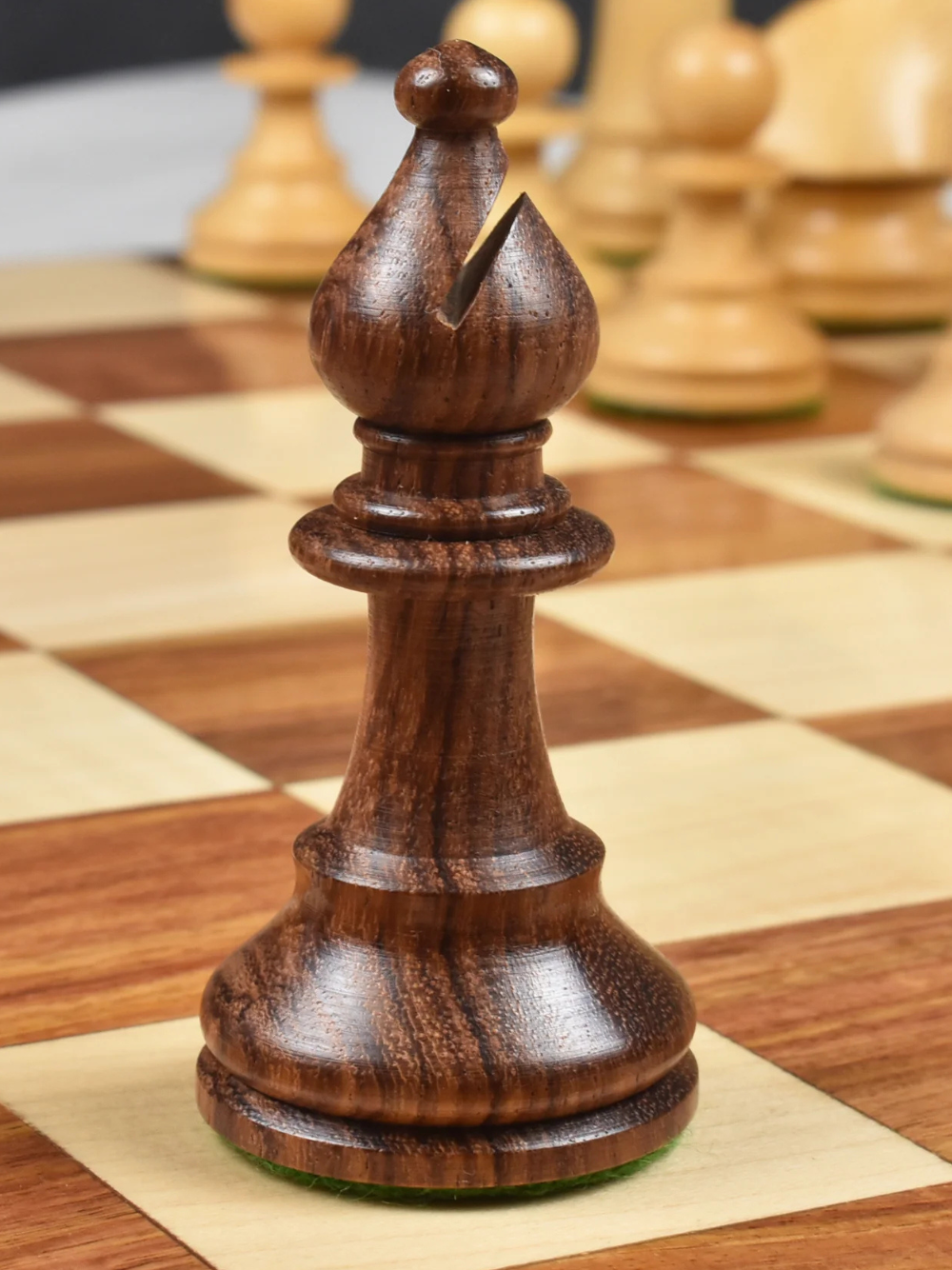 1920's German Collectors' Chess Set- Chess Pieces Only- Golden Rosewood - 4.1"