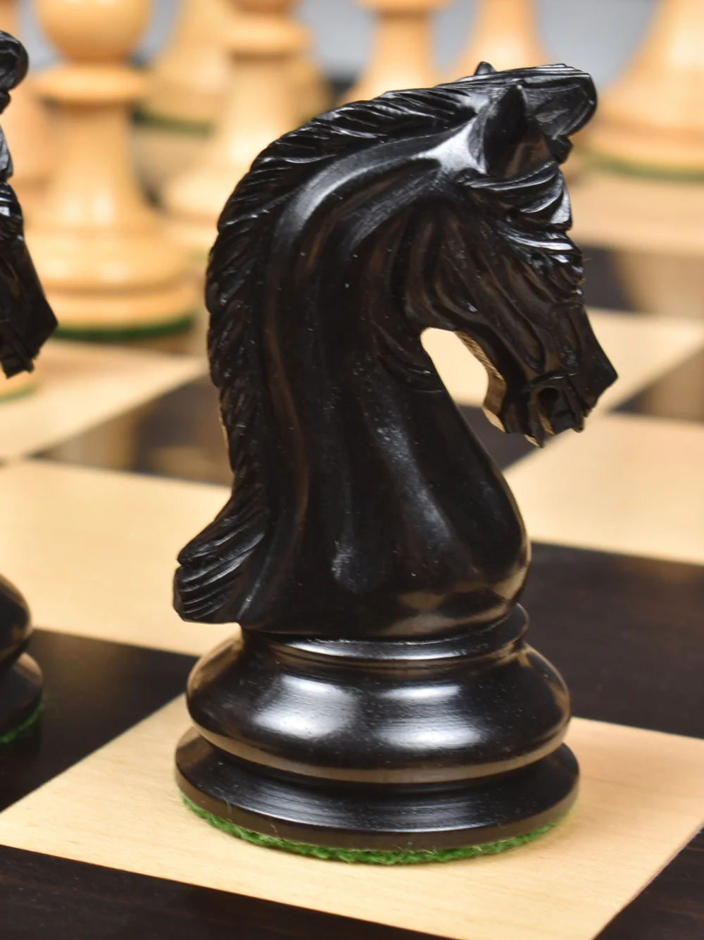 Repro 2016 Sinquefield Staunton Ebony Wood Chess Pieces - Triple Weight