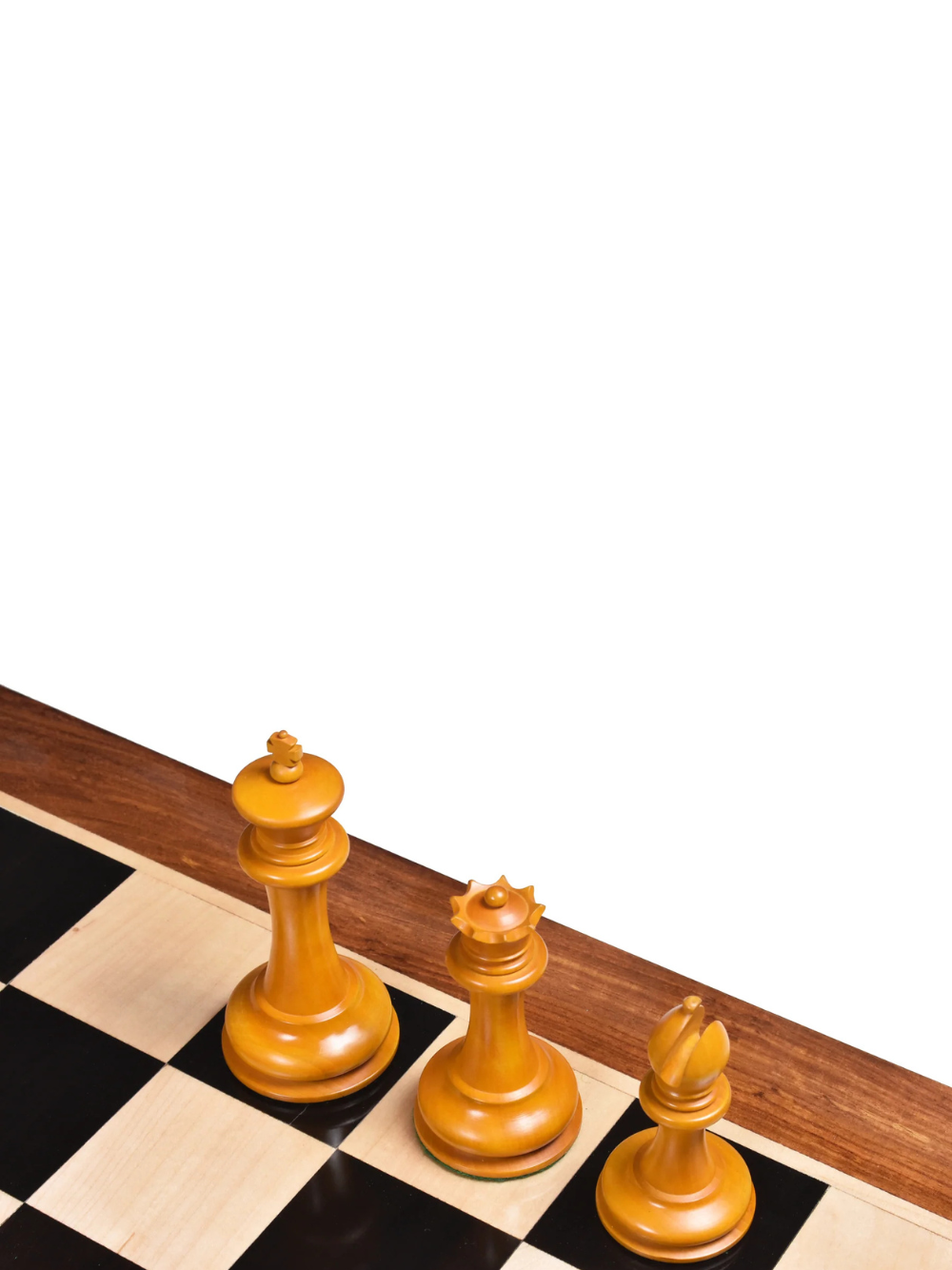 1849-50 Leuchars Cook Staunton Chess Pieces Ebony Wood & Antiqued Boxwood - 4.5"