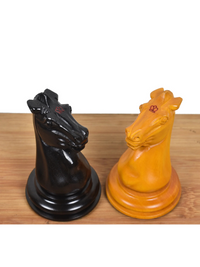 1849-50 Leuchars Cook Staunton Chess Pieces Ebony Wood & Antiqued Boxwood - 4.5"