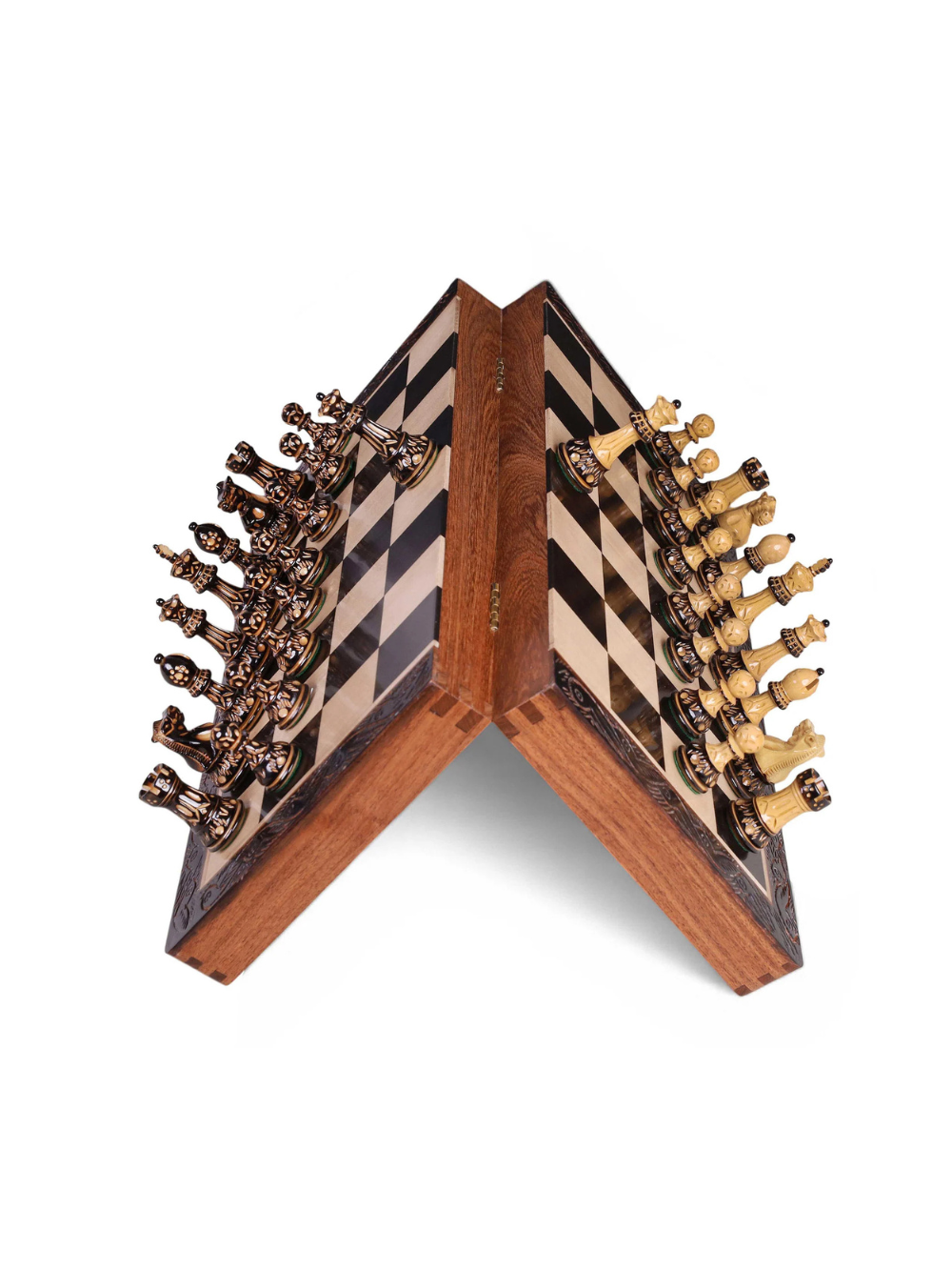 Laurel Series Burnt Carving Chess Set