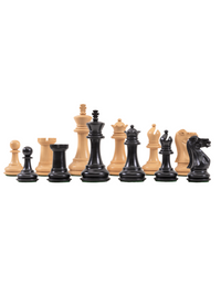 The York Series Chess Pieces - 3.5" King (Ebonised Boxwood and Natural Boxwood)
