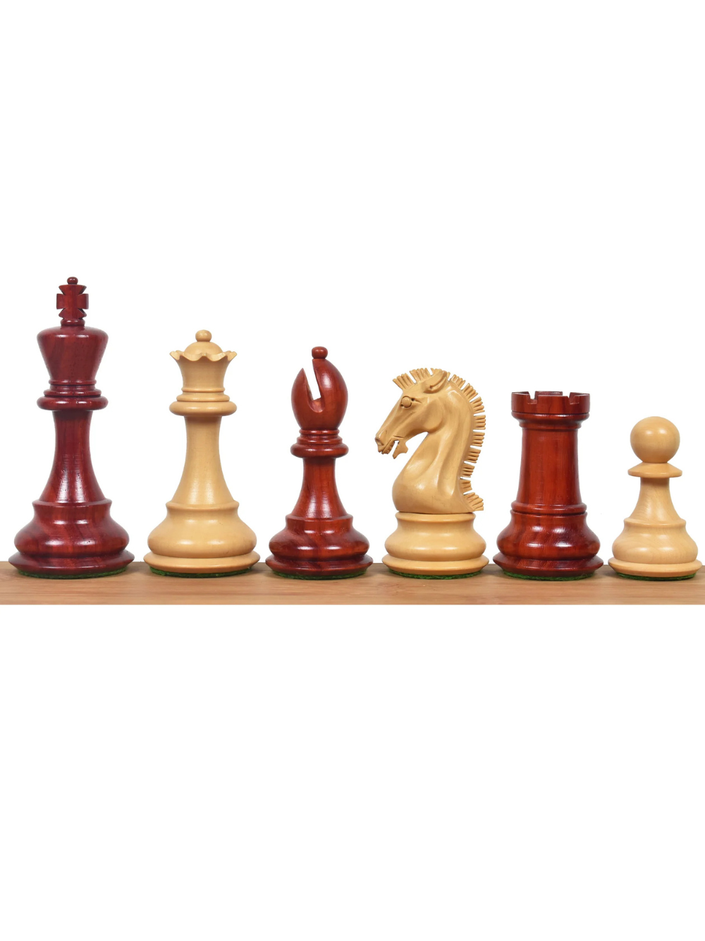 Pezzi degli scacchi Staunton serie Craftsman 3,9" in legno di rosa Bud a doppio peso