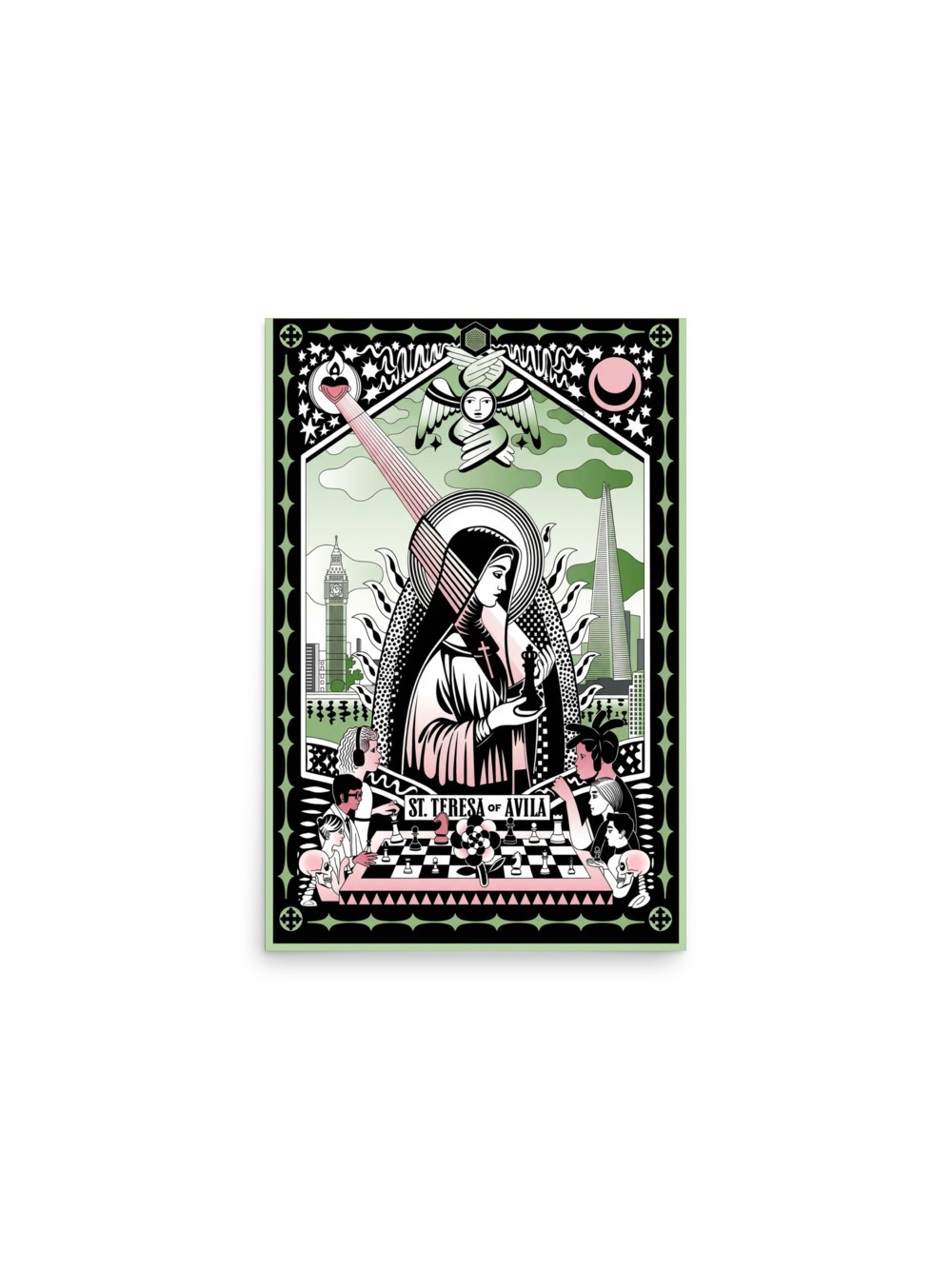 St. Teresa, the Patron Saint of Chess Print Dye