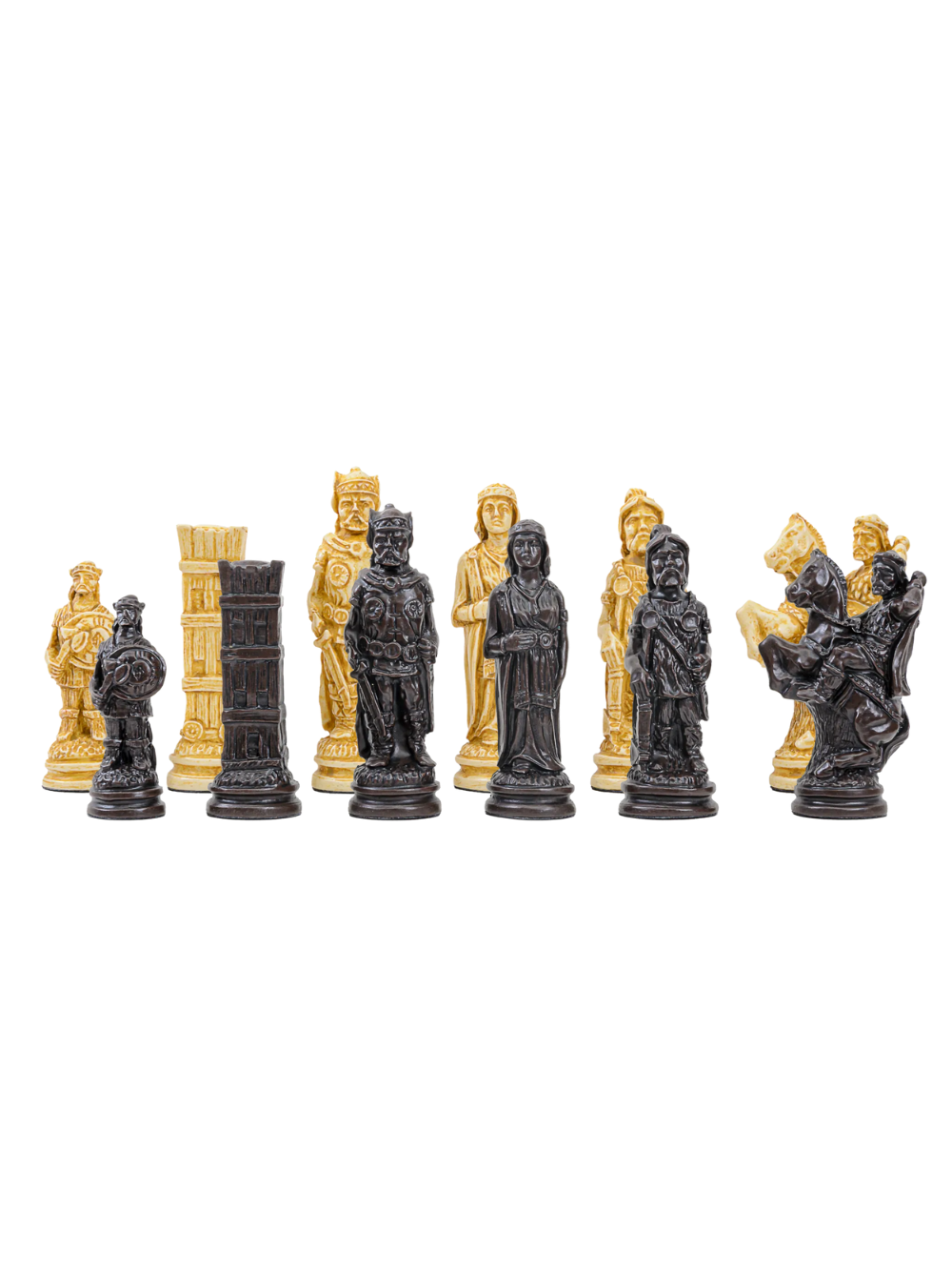The Viking Series Chess Pieces - 4.4" King - Brown and Natural