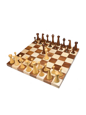 3.6" Herman Ohme Minimalist Chess Pieces - Weighted Golden Rosewood - image 1