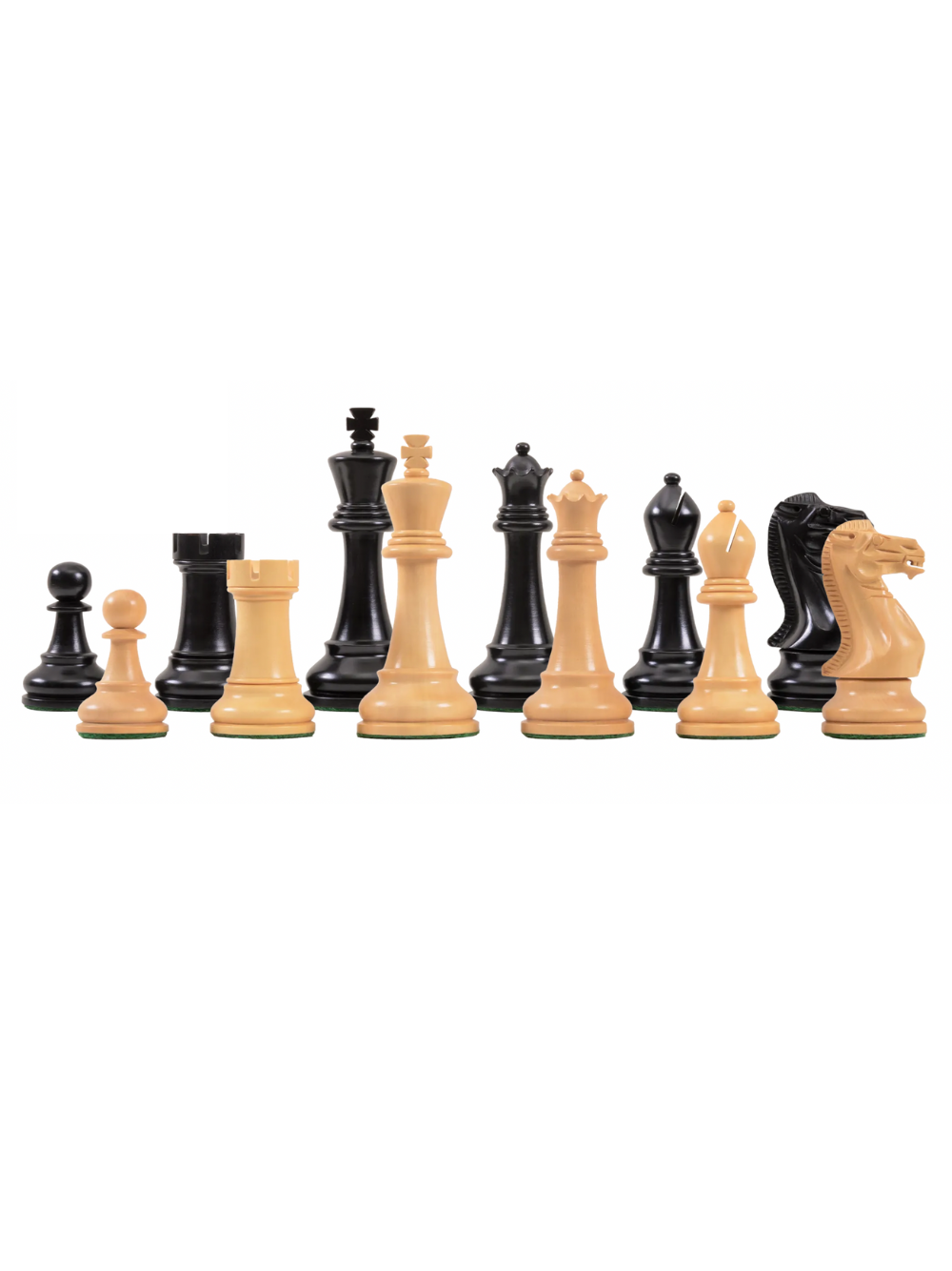 The Winchester Series Chess Pieces - 4" King (Ebonised Boxwood and Natural Boxwood)