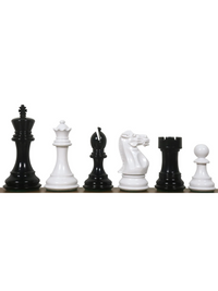 4.1" Pro Staunton Lacquered Wooden Chess Pieces Black & White