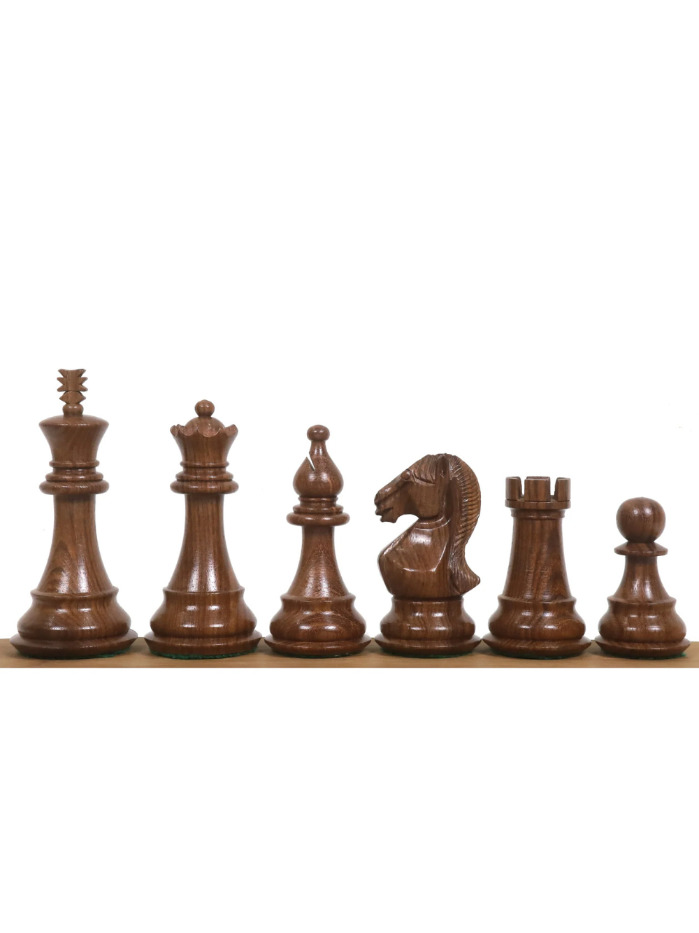 Pièces d'échecs Staunton de la série Majestic de 4 pouces, doublement lestées, en palissandre doré 