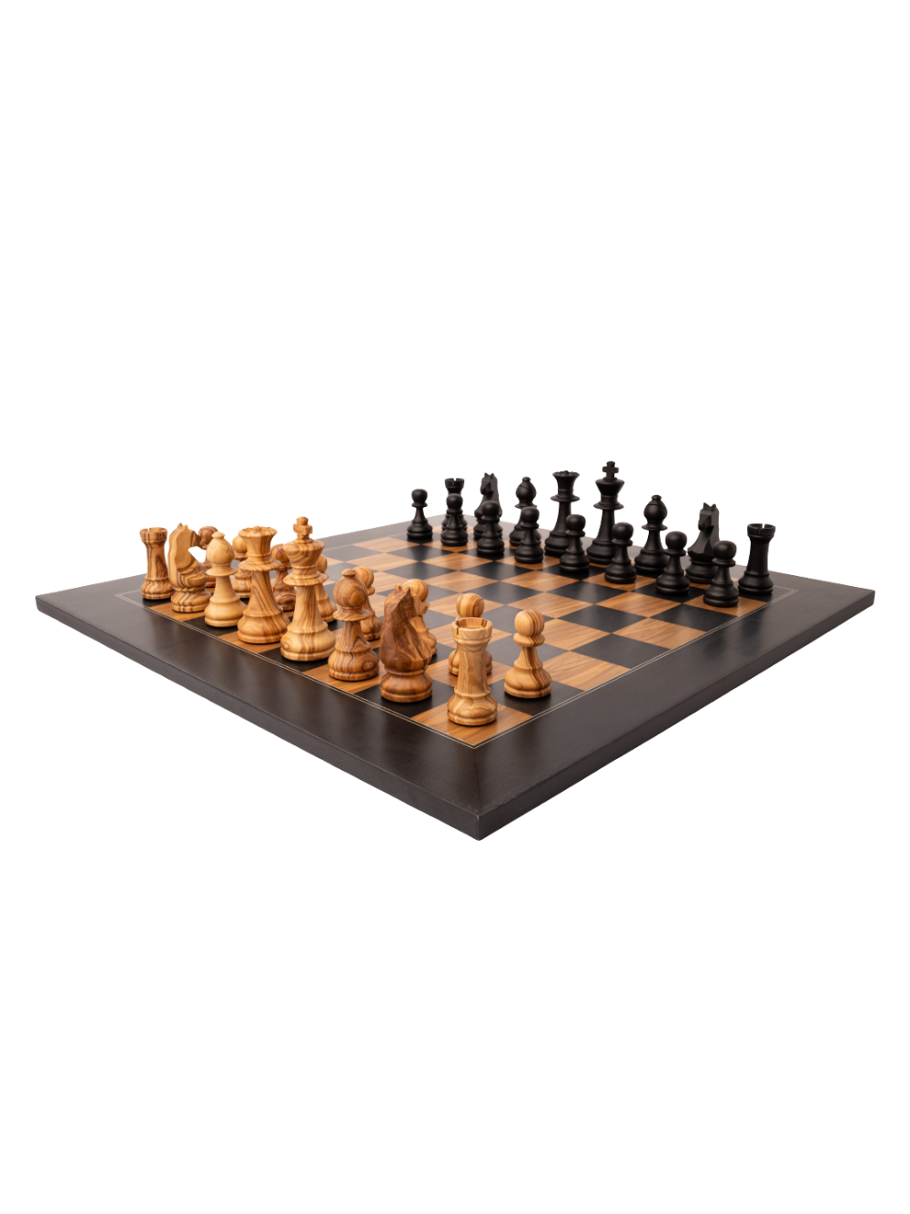 Staunton Europe nº6 chess set with OLIVE WOOD pieces with BLACK board