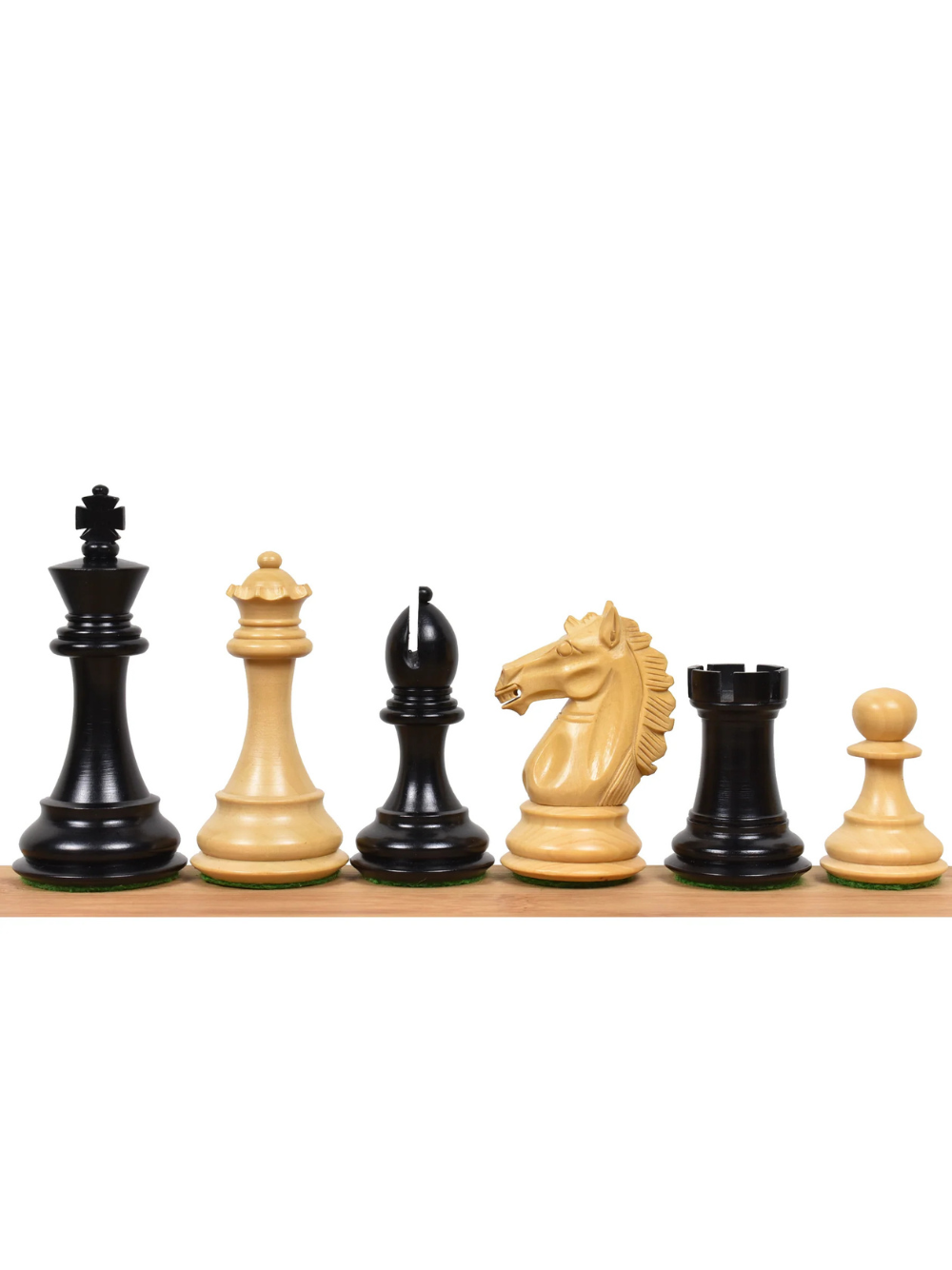 3.9" Exclusive Alban Staunton Chess Pieces Triple Weighted Ebony Wood
