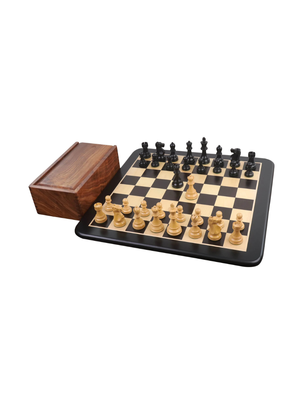 Fischer Spassky Chess Pieces - Double Weighted Ebony wood