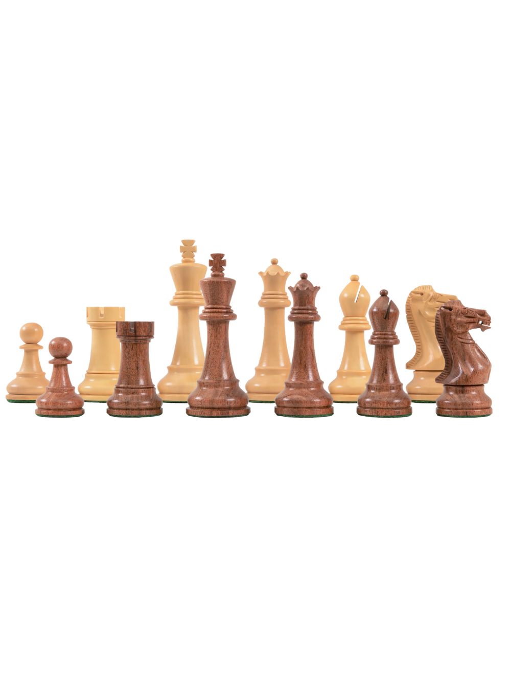 The Winchester Series Chess Pieces - 4" King (Golden Rosewood and Natural Boxwood)