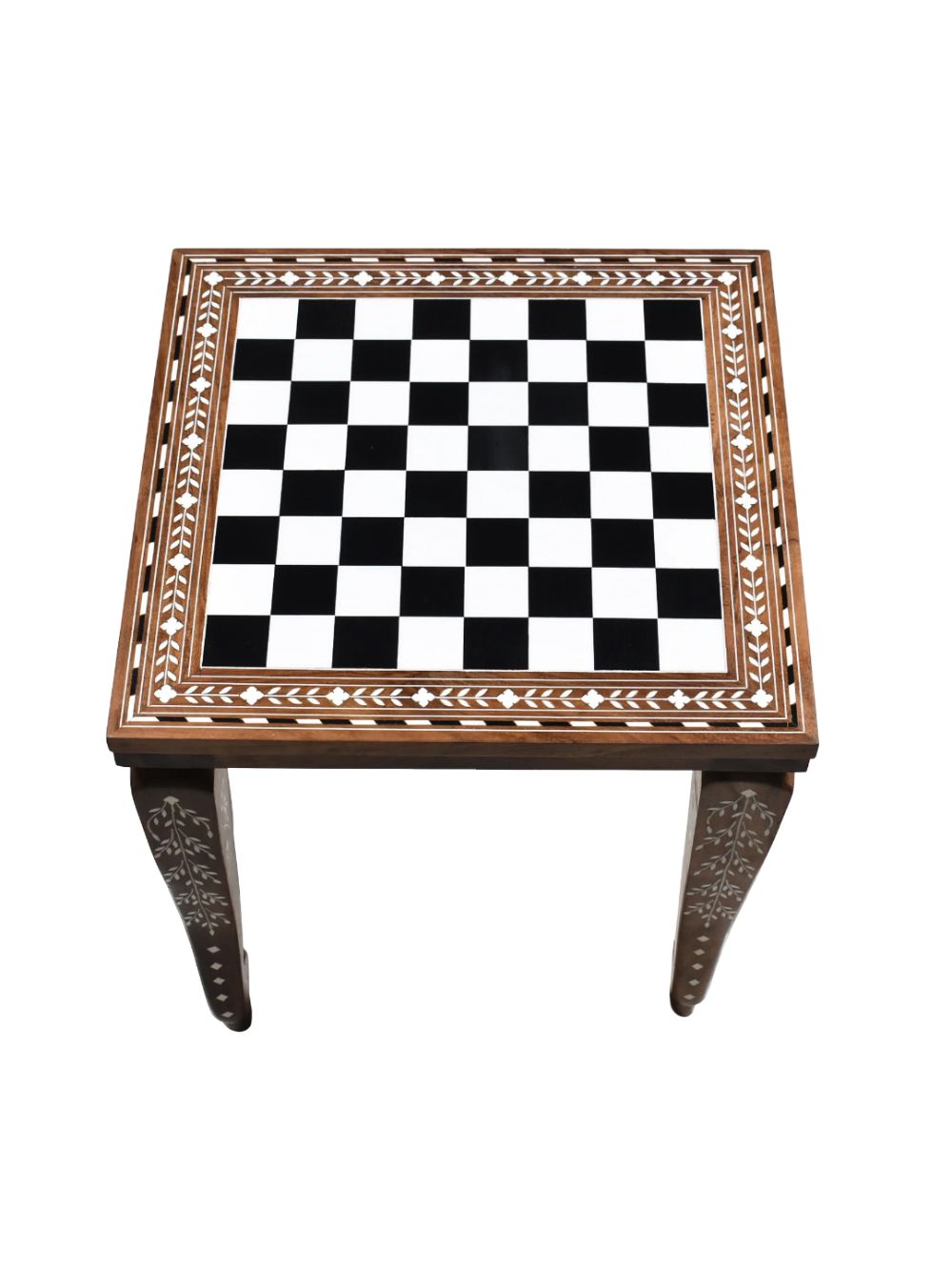 Table d'échecs en bois 14" – Série Bibliothèque en palissandre doré et ivoire acrylique