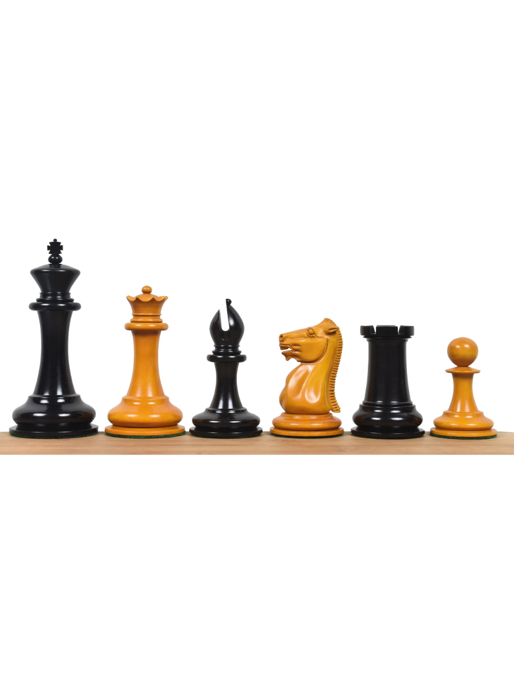 1849-50 Leuchars Cook Staunton Chess Pieces Ebony Wood & Antiqued Boxwood - 4.5"