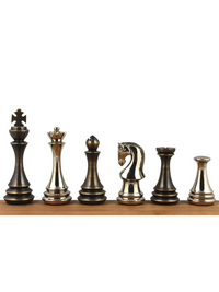 Russian Zagreb Silver Brass Metal Luxury Chess Pieces - 4.4" King