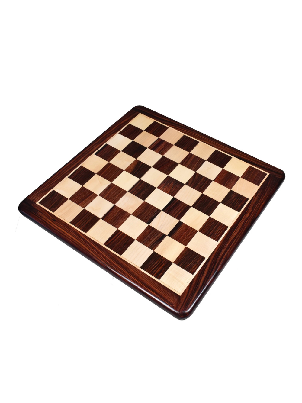 21 inches Large Flat Chess board Rosewood & Maple Wood - Square of 55 mm