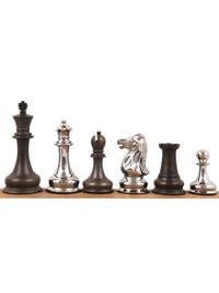 Jeu d'échecs de luxe en laiton Jacques Staunton 1849 (4,5 pouces) - Pièces uniquement - Argent et gris - Reines supplémentaires