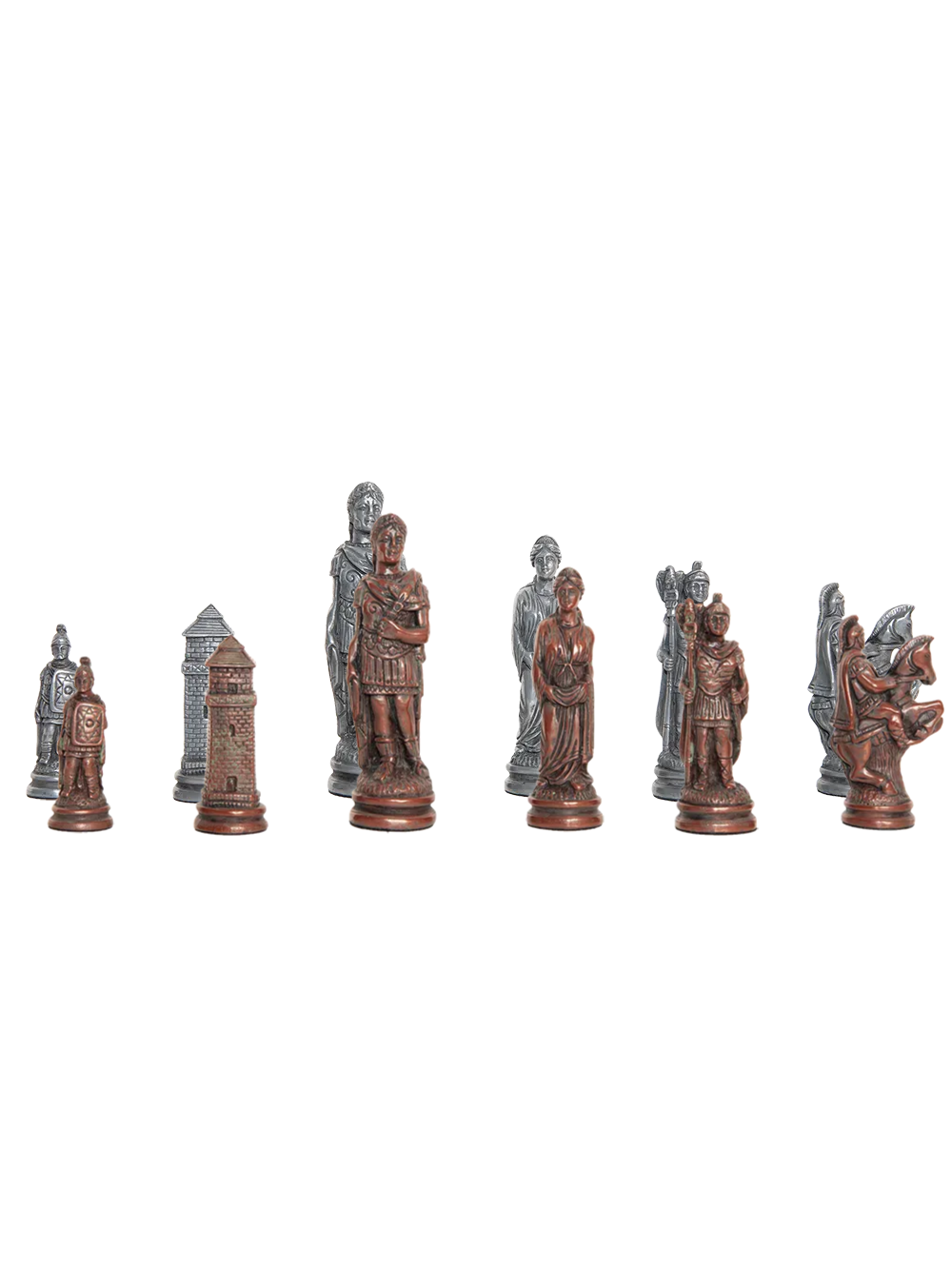 Roman Themed Chess Pieces - 4.25" King - Metallic