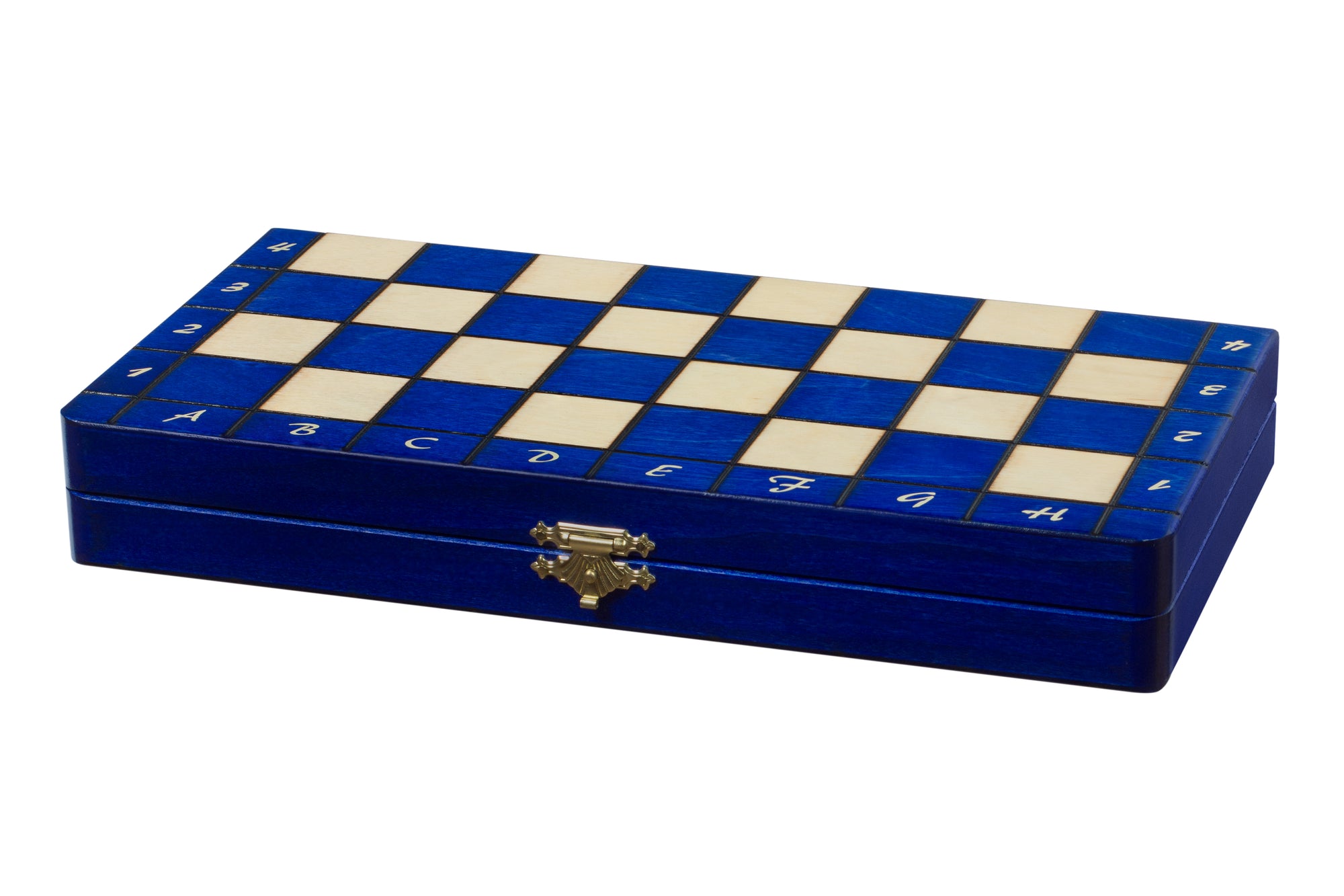 Jeu d'échecs en bois bleu