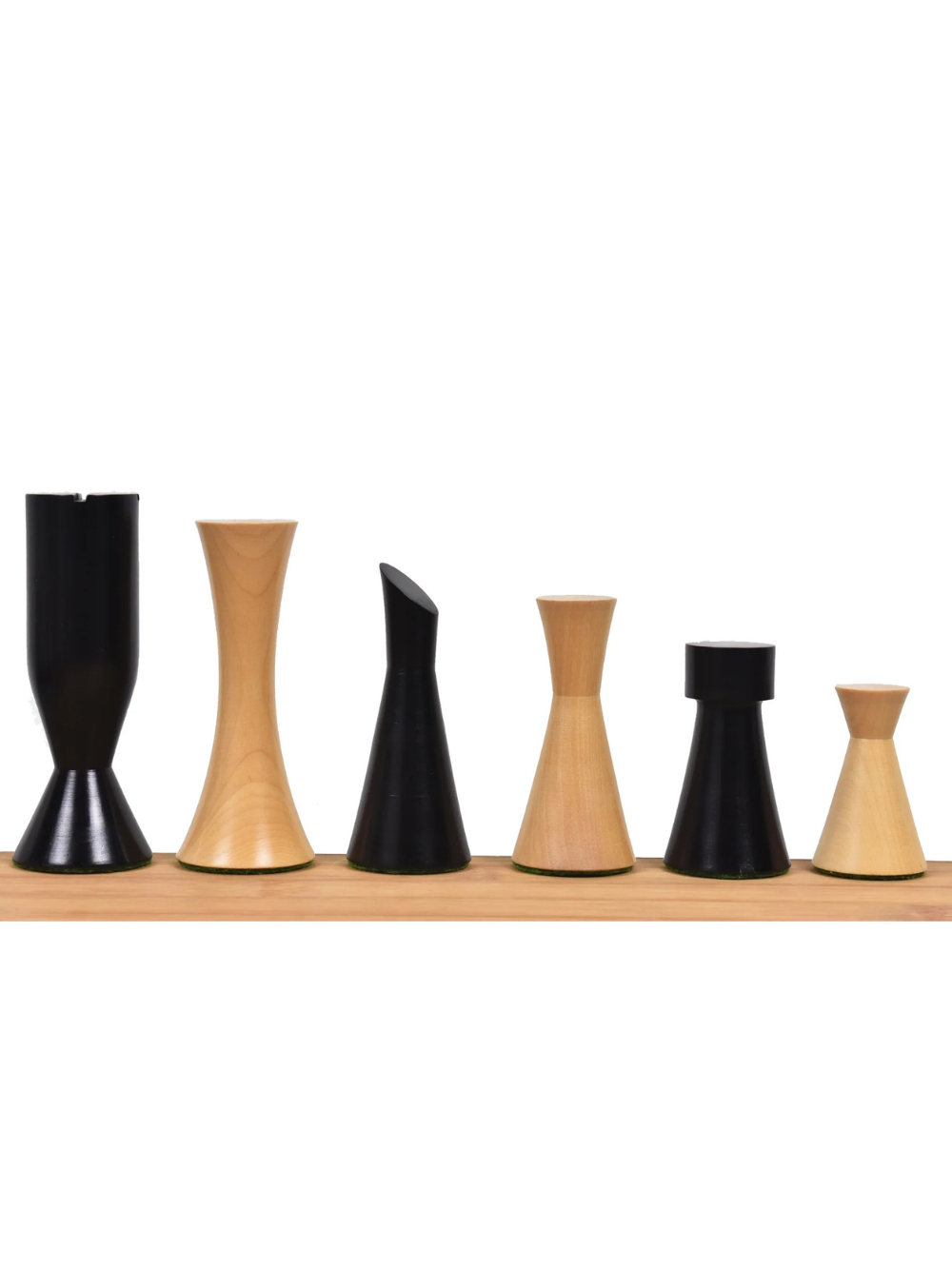 3.4" Minimalist Tower Series Chess Set- Chess Pieces Only- Weighted Ebonised Boxwood